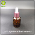 30ml best selling amber colored empty cosmetic glass dropper bottle